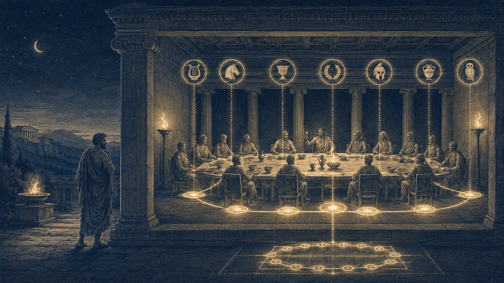 La Mnémotechnique: L'Art et la Science de la Mémoire Banquet antique inspiré de la légende de Simonide