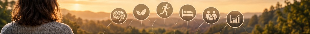 Illustration des facteurs pouvant expliquer une amélioration : mode de vie, placebo, sommeil et activité physique