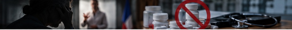 Patient et médicaments symbolisant les risques d